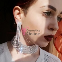 Cercei pentru dama moderni EARR23TT Argintii Set de 1 pereche cu cristale